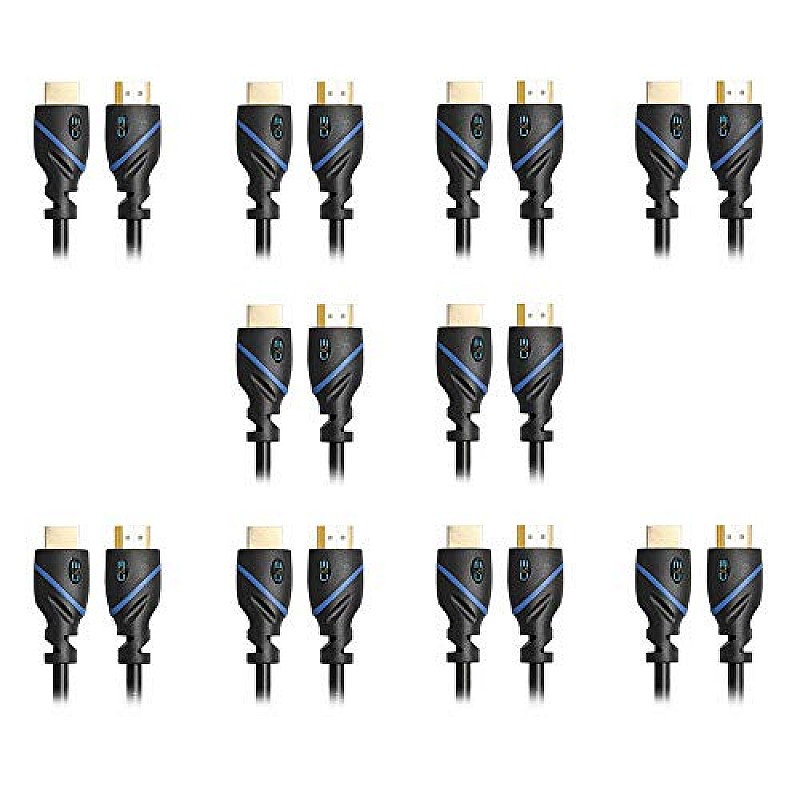 C&E CNE623085 (8 Feet/2.4 Meters) High Speed HDMI Cable Male to Male with Ethernet and Audio Return (10 Pack) (Black)