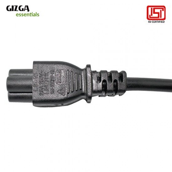 Gizga Essentials Laptop Power Cable Cord- 3 Pin Adapter 1 Meter /3.3 Feet