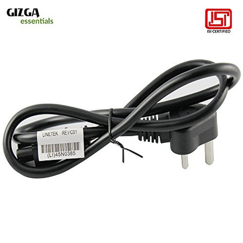 Gizga Essentials Laptop Power Cable Cord- 3 Pin Adapter 1 Meter 3.3 Feet