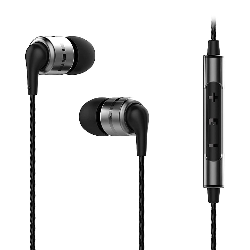 SoundMagic E80C in Ear Isolating Earphones with Microphone  Black (Gunmetal)