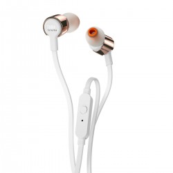JBL T210 Pure Bass Premium Aluminum Build in-Ear Headphones with Mic & Tangle Free Cable (Rose Gold)