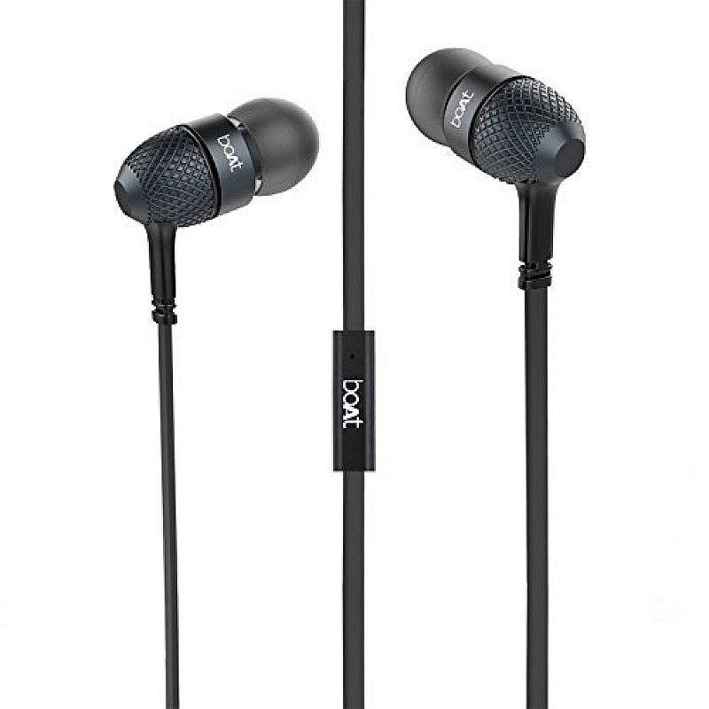 boAt BassHeads 225 in-Ear Super Extra Bass Headphones (Black) Without Box