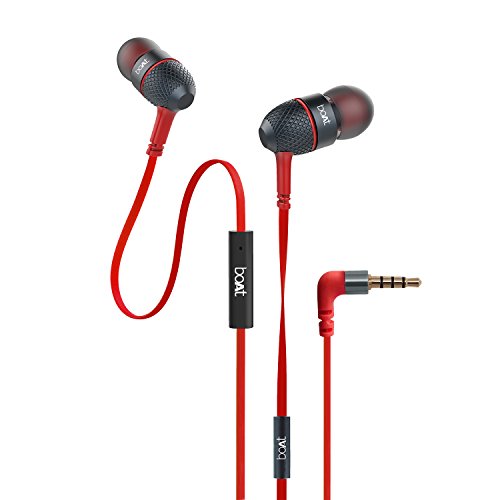 boAt Bass Heads 225 in-Ear Bass Headphones with One Button Mic (Red) boAt Bass Heads 225 in-Ear Bass Headphones with One Button Mic (Red)