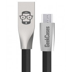GeekCases Kirsite Rhombus Micro USB GC-CA-KR-MU-Black 3D Micro TPE USB Cable - 4 Feet (1.2 Meters) - (Black)