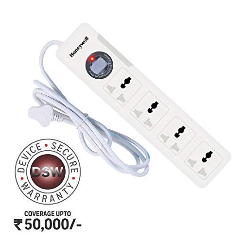 Honeywell Platinum 4 Out Surge Protector with Master Switch (White) 