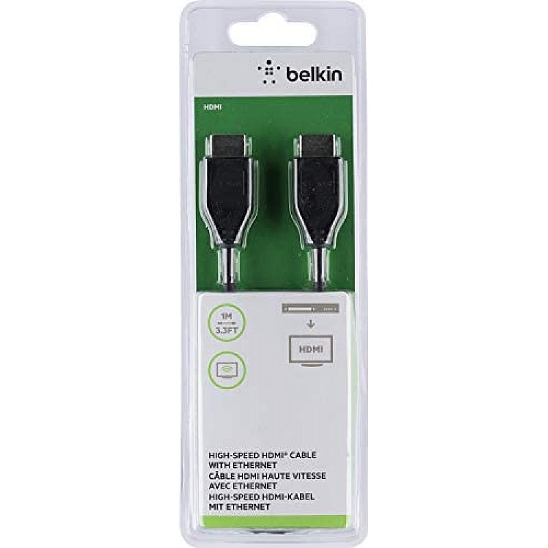 Belkin High Speed HDMI Cable Supports Ethernet, 3D, 4K, 1080p, Audio Return (2 Meter,Black)