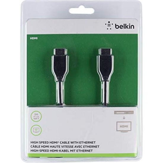 Belkin High Speed HDMI Cable Supports Ethernet, 3D, 4K, 1080p, Audio Return (2 Meter,Black)