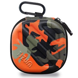 TIZUM Earphone Carrying Case - Multi Purpose Pocket Storage Travel Organizer for Earphone, Pen Drives, Memory Card, Cable (Camouflage Orange)