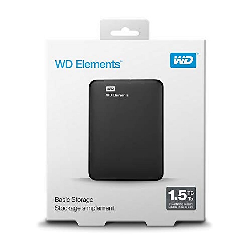 WD Elements 1.5TB Portable External Hard Drive, USB 3.0, Compatible with PC, Mac, PS4 & Xbox - (WDBU6Y0015BBK-WESN)