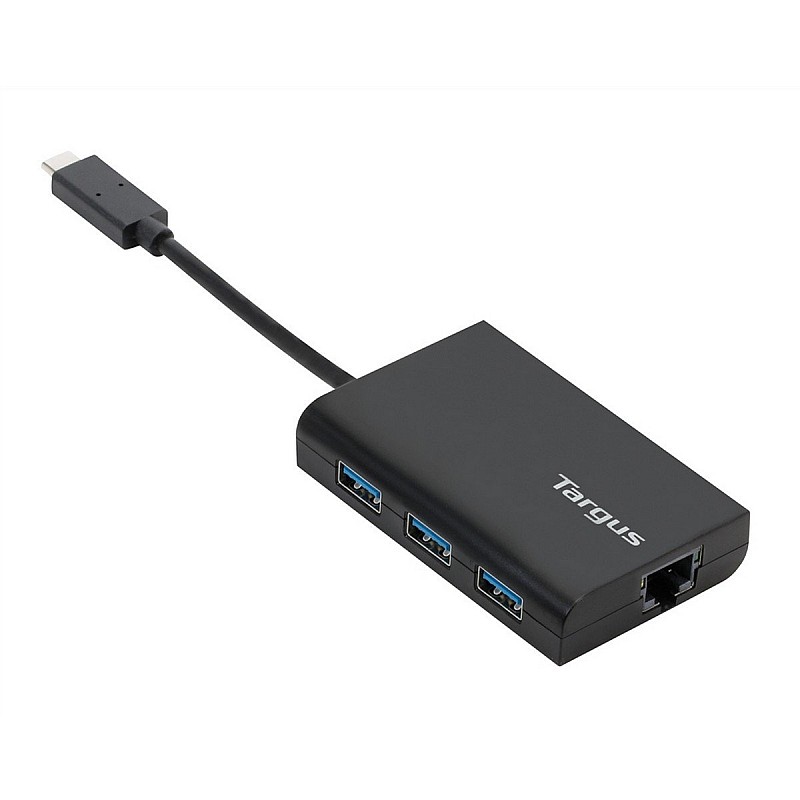 Targus Power ACH230AP-50 USB 3.0 Hub (Black) with Gigabit Ethernet USB-C -