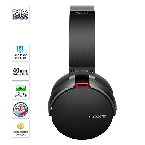Sony MDR-XB950B1 On-Ear Wireless Premium Extra BASS Headphones Black Sony MDR-XB950B1 On-Ear Wireless Premium Extra BASS Headphones Black