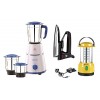 Bajaj Pluto Mixer Grinder, 500W, 3 Jars (White)