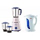 Bajaj Pluto Mixer Grinder, 500W, 3 Jars (White)