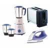 Bajaj Pluto Mixer Grinder, 500W, 3 Jars (White)