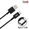 boAt Indestructible USB Type-C to USB-A 2.0 Male Cable for Type C Phones, 1 Meter (3.3 Feet) -(Black)