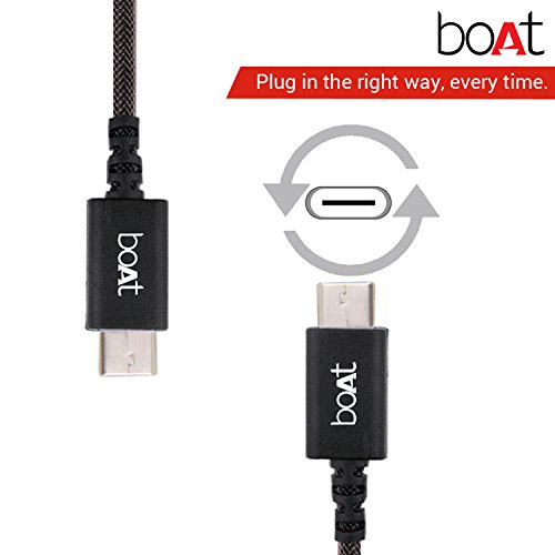 boAt Indestructible USB Type-C to USB-A 2.0 Male Cable for Type C Phones, 1 Meter (3.3 Feet) -(Black) boAt Indestructible USB Type-C to USB-A 2.0 Male Cable for Type C Phones, 1 Meter (3.3 Feet) -(Black)