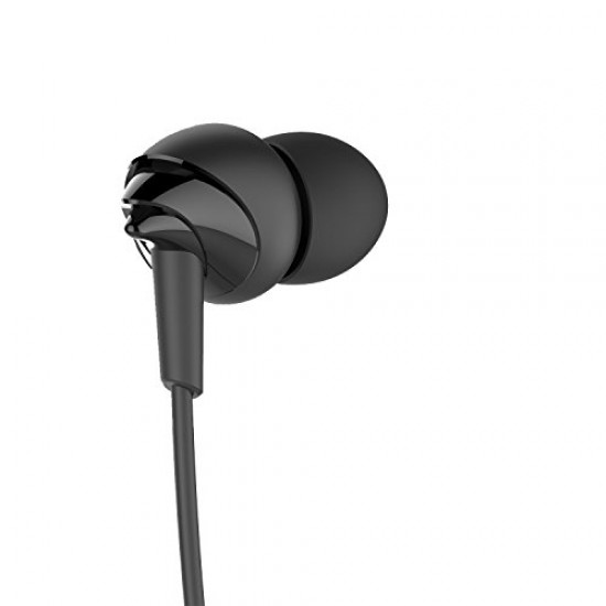 boAt BassHeads 100 in-Ear Headphones with Mic (Black) Without Box