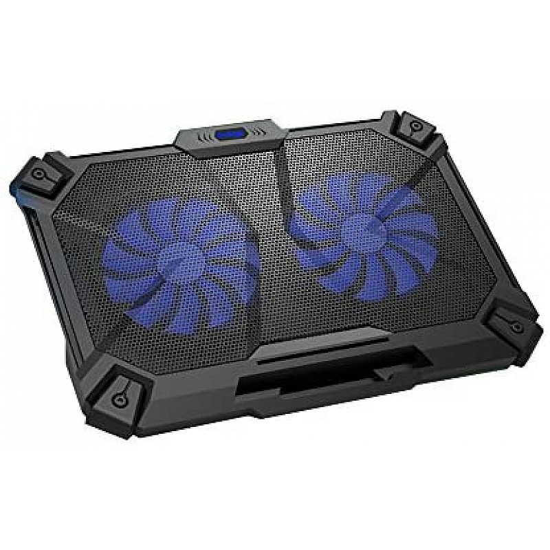 Cosmic Byte Comet Laptop Cooling Pad, Dual 120 mm Fans, LED Lights, Fan Speed Adjustment, USB Ports, Support Upto 17" Laptops (Blue)