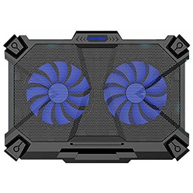 Cosmic Byte Comet Laptop Cooling Pad, Dual 120 mm Fans, LED Lights, Fan Speed Adjustment, USB Ports, Support Upto 17" Laptops (Blue)