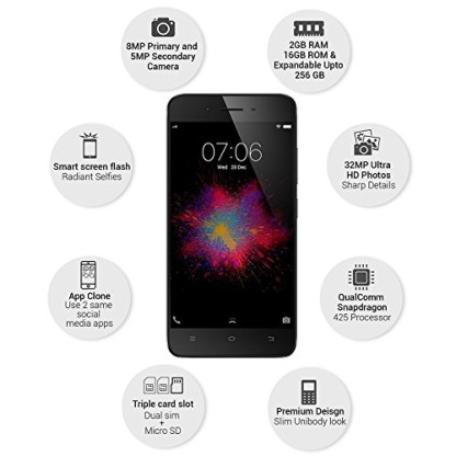 Vivo Y55s (Matte Black, 16 GB, 3 GB RAM) Refurbished