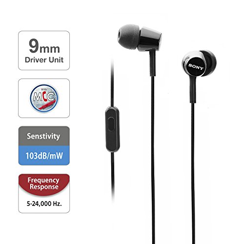 Sony MDR-EX155AP Wired in-Ear Headphones (Black) Sony MDR-EX155AP Wired in-Ear Headphones (Black)