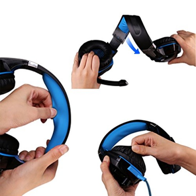 Cosmic Byte Kotion Each Over the Ear Headsets with Mic & LED - G2000 Edition (Blue, Rubberized Texture)