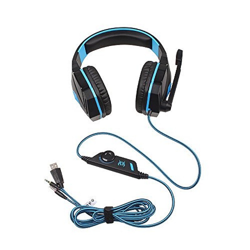 Cosmic Byte Over the Ear Wired Headsets with Mic & LED - G4000 Edition Blue, Pack Of 1