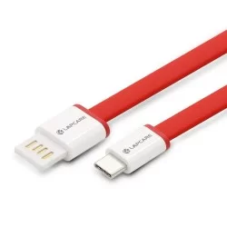 LAPCARE USB to Type-C Adapter Connector for Efficient Data Transfer and Charging (Red, 1.2m)