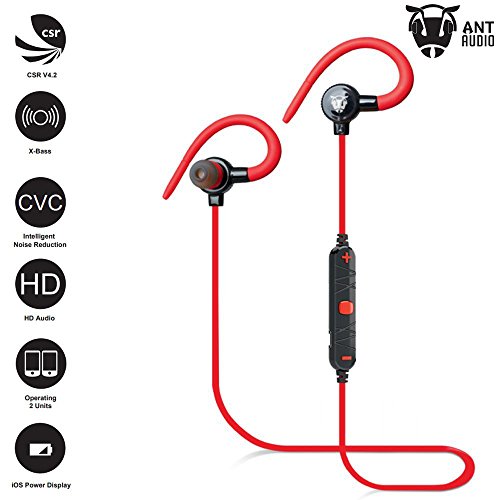 Ant Audio H25R in-Ear Bluetooth Sports Earbud Earphones with Mic (Red) Ant Audio H25R in-Ear Bluetooth Sports Earbud Earphones with Mic (Red)