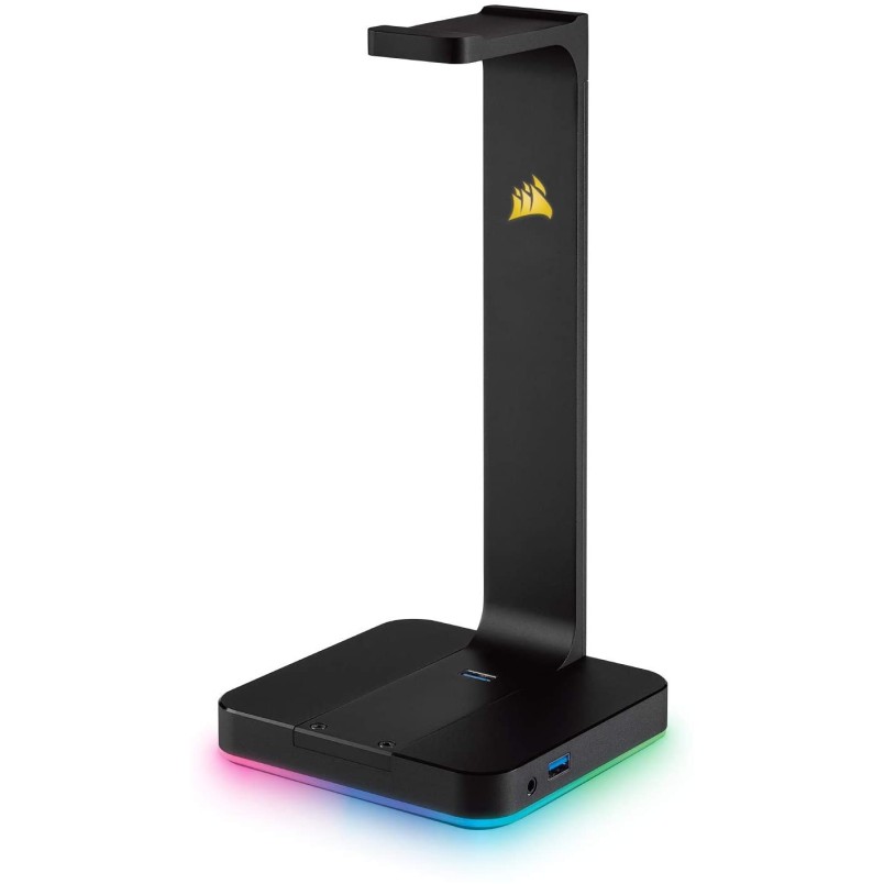 CORSAIR ST100 RGB Premium Headset Stand with 7.1 Surround Sound - 3.5mm and 2xUSB 3.0