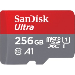 SanDisk 256GB Class 10 MicroSD Card with Adapter (SDSQUAR-256G-GN6MA)