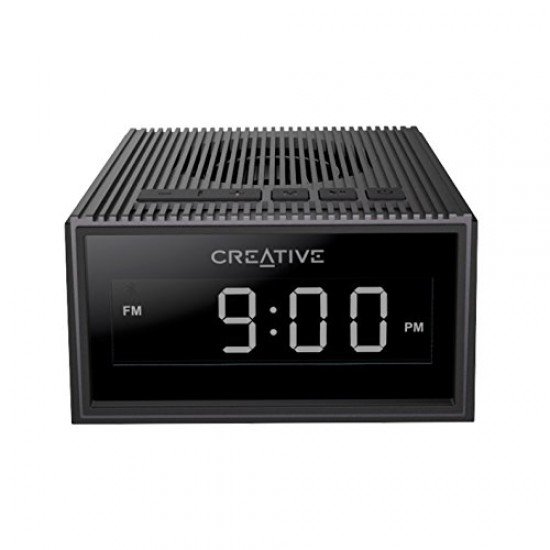Creative Chrono Powerful Splash Proof Bluetooth Speaker with FM Radio and Alarm Clock - Black
