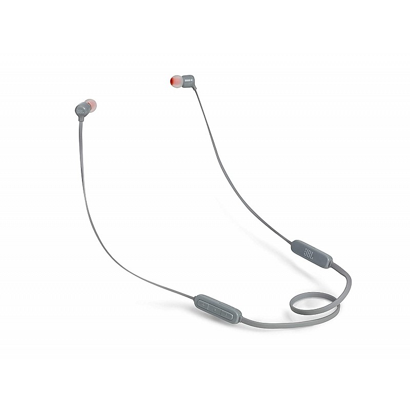 JBL T110BT Pure Bass in-Ear Wireless Headphone with Mic, Magnetic Cable and Quick Charging (Gray)