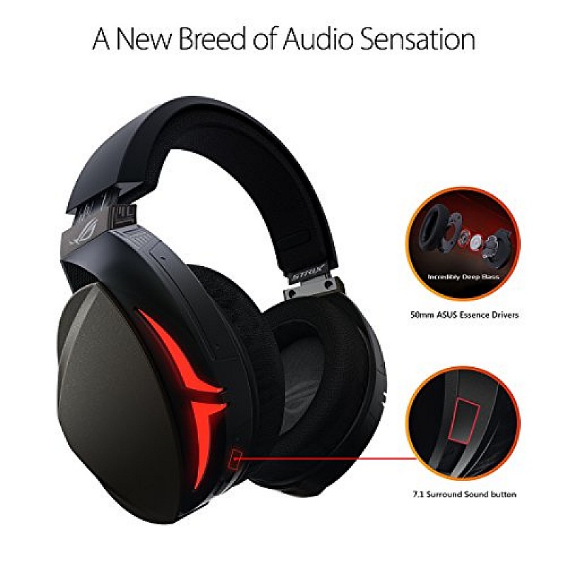 ASUS ROG Strix Fusion 300 Virtual 7.1 LED Gaming Headset with Microphone for PC/Mobile/Console