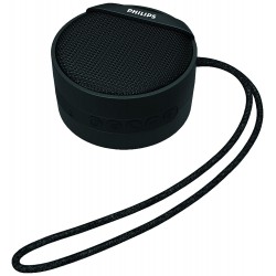 Philips BT40BK/94 Bluetooth Portable Wireless Speaker with Carrying Strap, Built-in Mic and SD Card Slot (Black)
