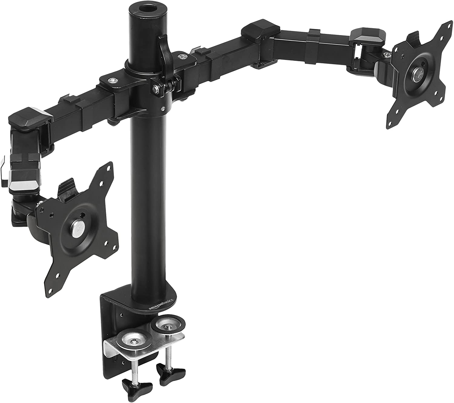 Dual Monitor Stand - Height-Adjustable Arm Mount, Steel
