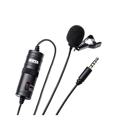 BOYA ByM1 Auxiliary Omnidirectional Lavalier Condenser Microphone with 20ft Audio Cable (Black)