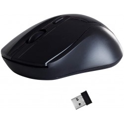 QUANTUM QHM262W Nano USB 2.4 Ghz Receiver Cordless Wireless Mouse (Black and Grey)