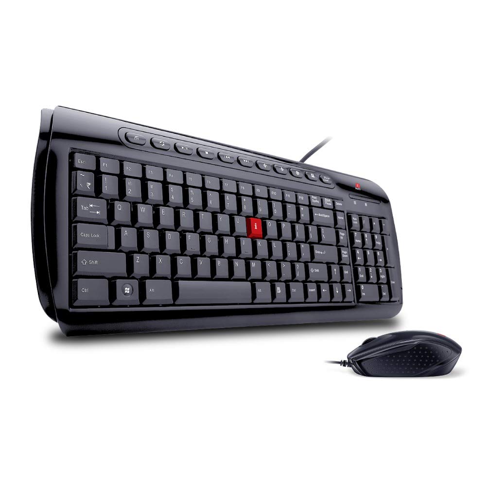 iBall Shiny MM V2.0 Style36 Wired Desktop USB Keyboard Mouse Combo (Black)