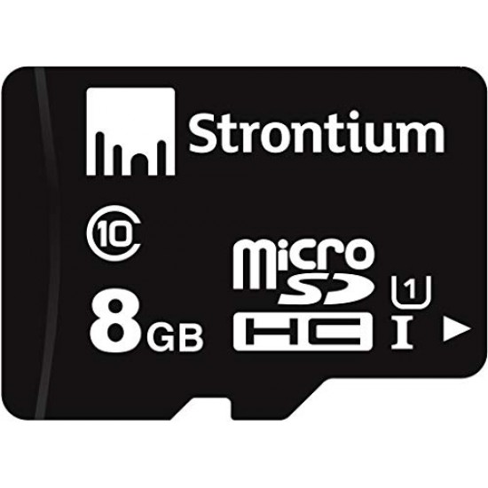 Strontium MicroSD Class 10-8GB Memory Card (Black)--