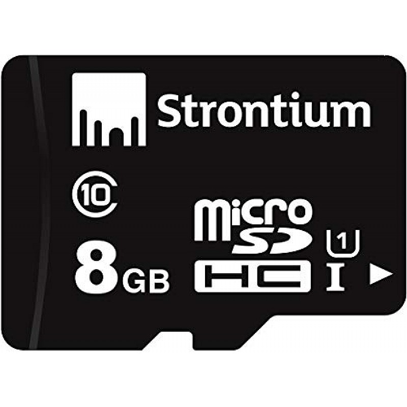 Strontium MicroSD Class 10-8GB Memory Card (Black)--