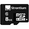 Strontium MicroSD Class 10-8GB Memory Card (Black)--