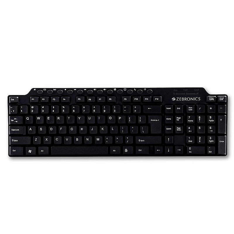 Zebronics ZEB-KM2100 Multimedia USB Keyboard Comes with 114 Keys Including 12 Dedicated Multimedia Keys