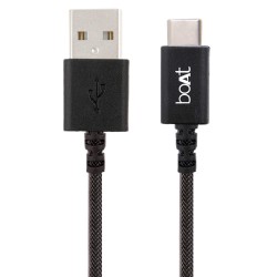 boAt A400 USB Type-C to USB-A 2.0 Male Data Cable, 2 Meter (Black)