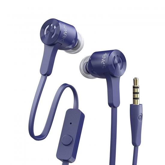 MuveAcoustics Spark MA-0025FB Extra Bass in-Ear Headphones with Mic (Flagship Blue) 