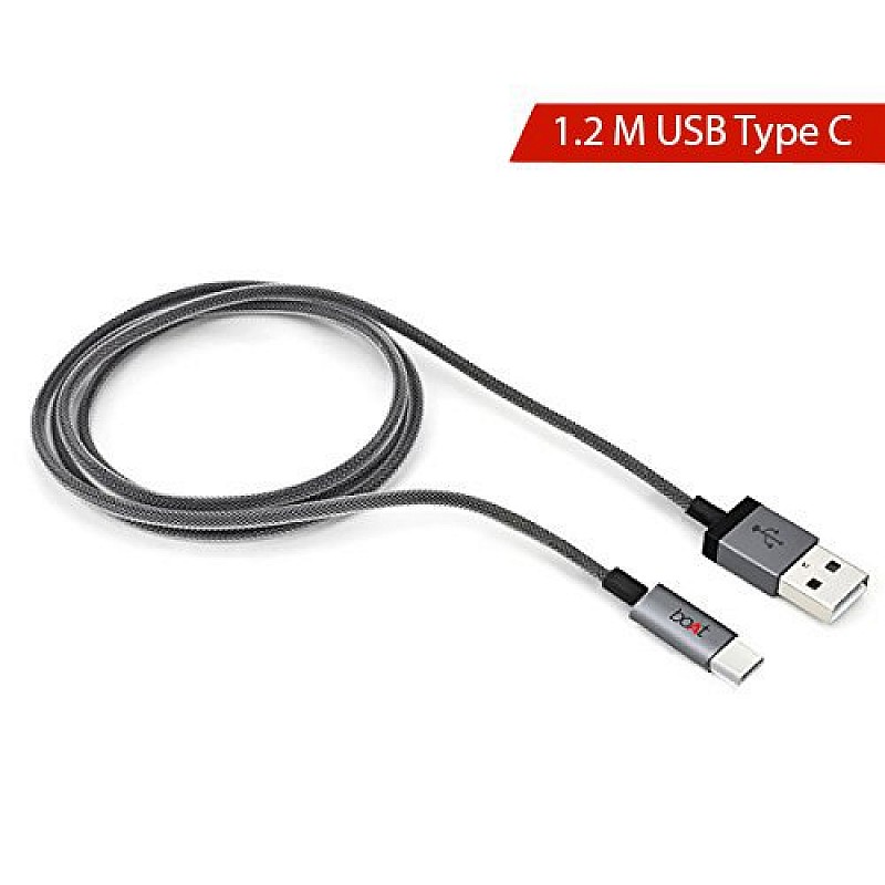 boAt A500 1.2m USB Type-C to USB-A 2.0 Male Data Cable (Grey)