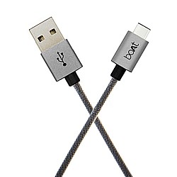 boAt A500 1.2m USB Type-C to USB-A 2.0 Male Data Cable (Grey)