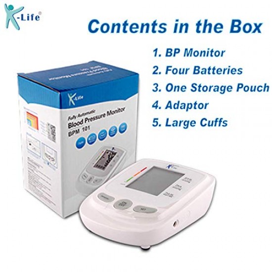 K-Life BPM-101 Digital Blood Pressure Monitor with free storage pouch