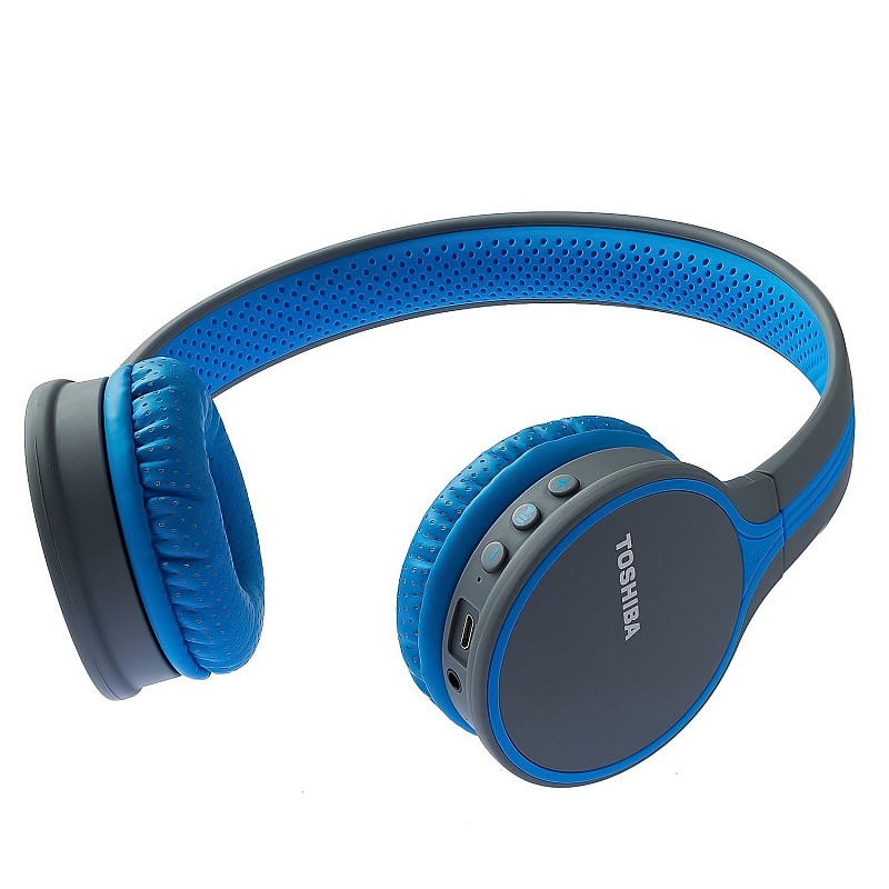 TOSHIBA Wireless Head Phones with Mic(RZE-BT180H Blue)