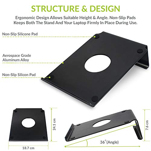 Tizum Anodised Aluminium Laptop Stand with Steady Ergonomics (Black) Tizum Anodised Aluminium Laptop Stand with Steady Ergonomics (Black)
